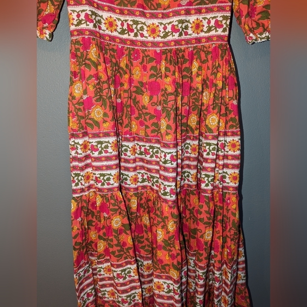 NEW. NWT. Mille Resort & Travel Floral cotton dress. Women's size XS. - Picture 3 of 11